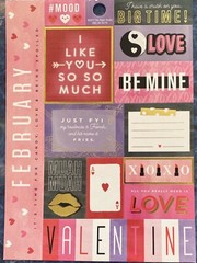 Calendar Month February Valentine’s Day Love Foil Cardstock Scrapbook Stickers