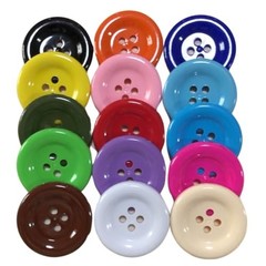 2 Inch (50mm) x 15pcs Big Size Buttons Large Plastic Resin Round 4 Hole