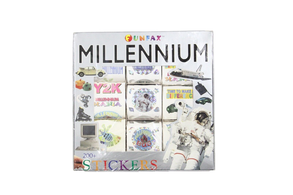 Vintage Millennium Y2K Stickers NEW Old Stock Computer Bug FunFax Novelty gift