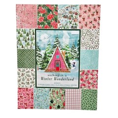 Christmas Paper Crafts Set Pink Holiday Scrapbook Holiday Packs Cards Washi Tape