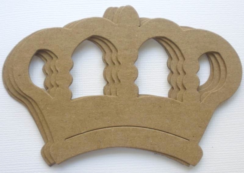{4} *ROYAL CROWN* Raw Bare Unfinished Chipboard Die Cuts – 3″ x 4 1/4″