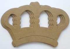 {4} *ROYAL CROWN* Raw Bare Unfinished Chipboard Die Cuts – 3″ x 4 1/4″