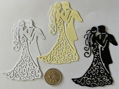 BEAUTIFUL COUPLE Die-Cut(6pc) Married•Invitation•Celebrate •Bride•Groom•Wedding