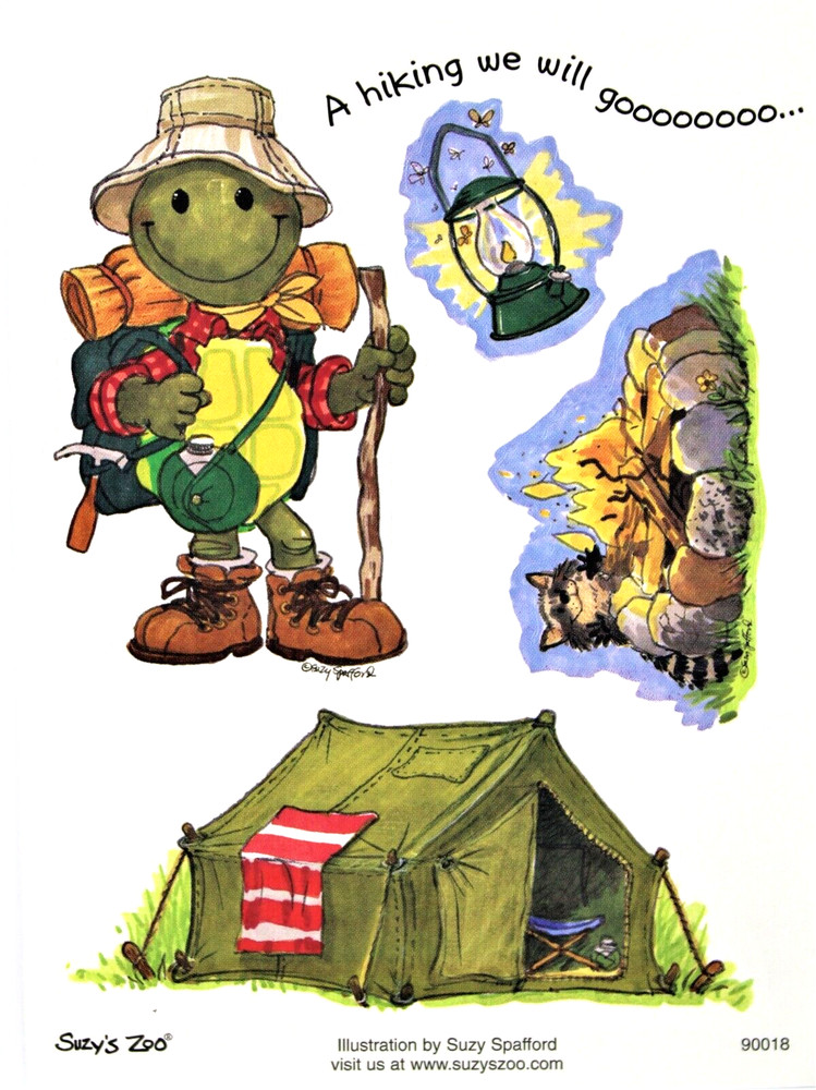 Suzy’s Zoo»Camping & Hiking» Scrapbook 4.5×6 Sticker #90018 – 5 Stickers 1 SHEET