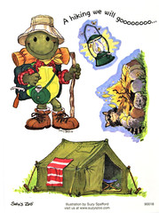 Suzy’s Zoo»Camping & Hiking» Scrapbook 4.5×6 Sticker #90018 – 5 Stickers 1 SHEET