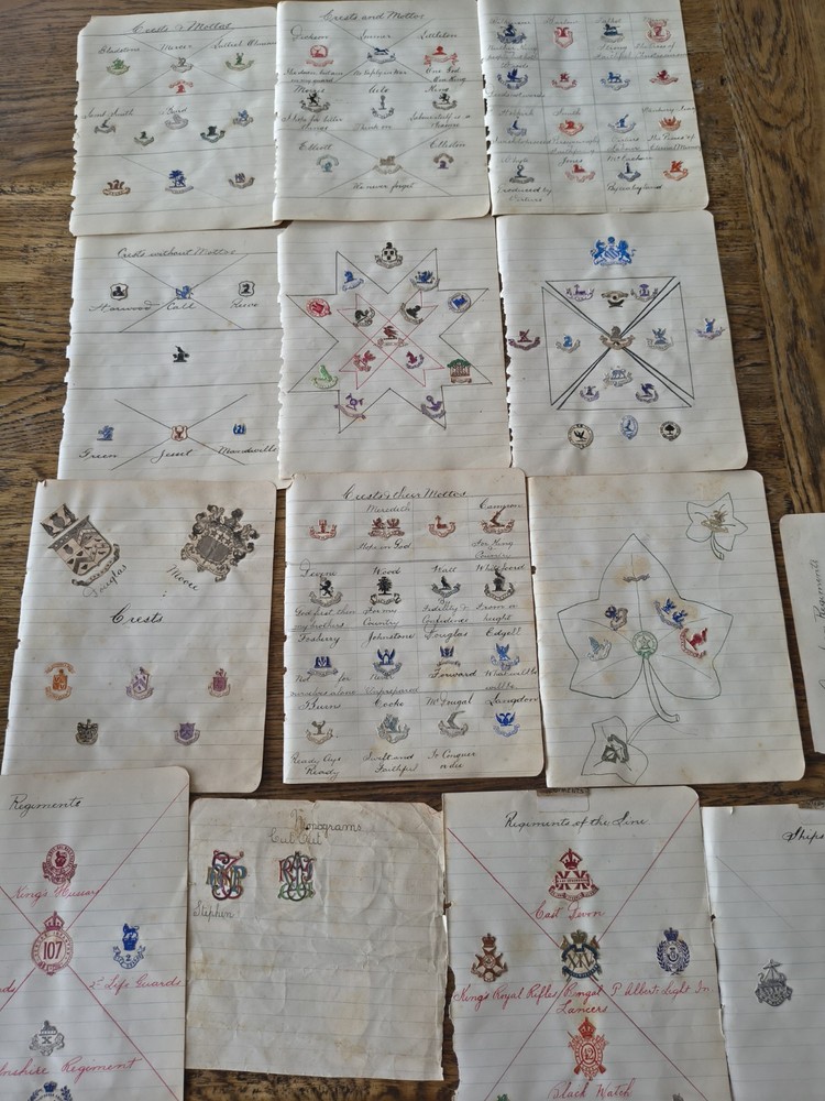 Antique Monogram Crests Coat Of Arms Inc Australian Regiment Ephemera Journal