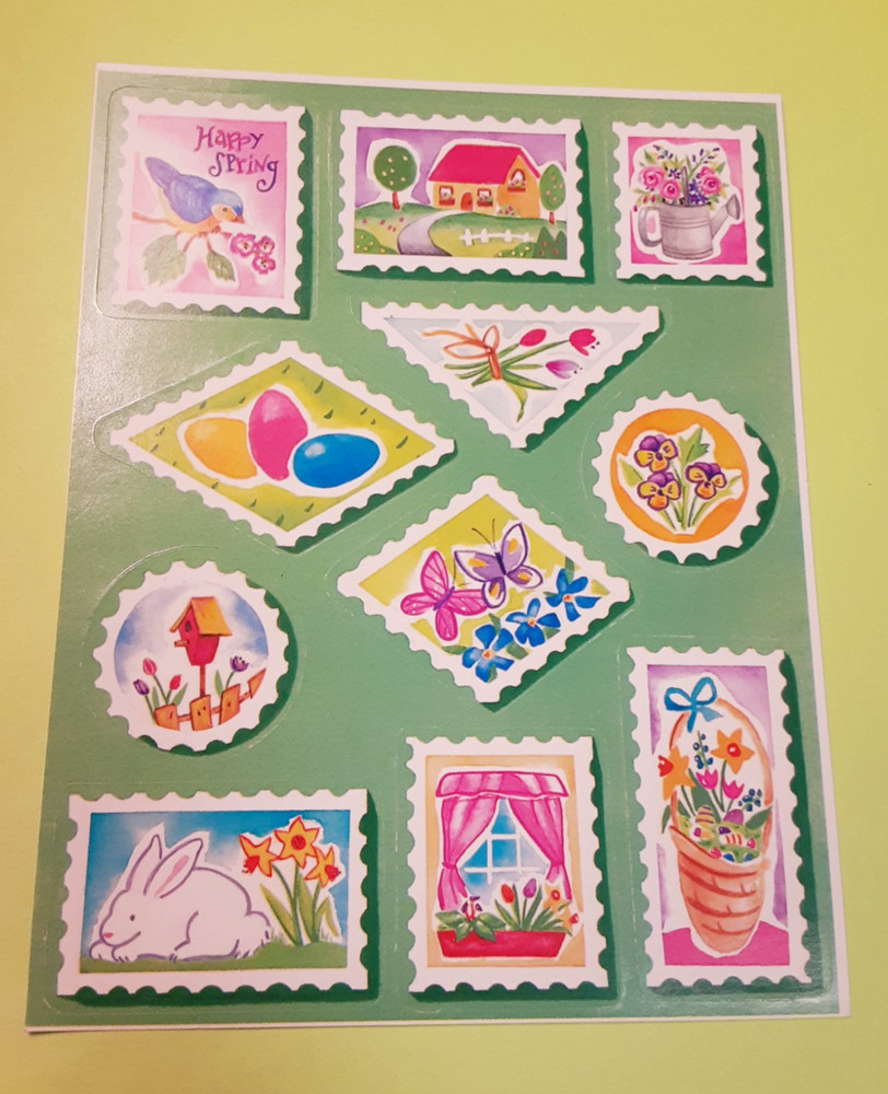 vintage 80’s Eureka Easter stamps sticker sheet