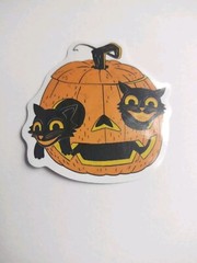 Lot Of 9 Stickers Halloween Pumpkins Black Cats Bats Witches Spooky