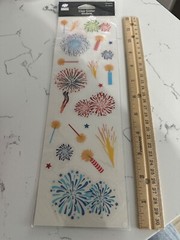 Cloud 9 Design Clear Multi-Color Glitter Fireworks Stickers 21PC Scrapbooking