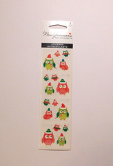 Mrs. Grossman’s Lot of 3 Strips Brand New Package ~Christmas Owls~ Stickers
