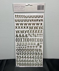 American Crafts Thickers Gold Foam Letter Stickers Scrapbook Lowercase A-Z & 0-9