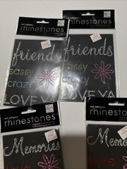 Lot Of 5 Self Adhesive Love Happy Cherish Cheers Toast Party Rhinestones