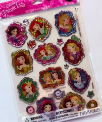 Disney Princess Epoxy Puffy Stickers Little Mermaid Belle Cinderella Snow White