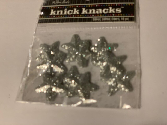 KNICK KNACKS SPARE PARTS 285296 3D SILVER GLITTER STARS STICKERS 3D STARS