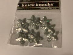 KNICK KNACKS SPARE PARTS 285296 3D SILVER GLITTER STARS STICKERS 3D STARS