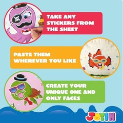 36 Sheets 9″x6″ Make a face Stickers for Kids, Make Your Own Animal Stickers …