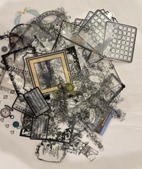 120pcVintage Gothic Transparency Overlay Ephemera LotJunk Journal Vellum Acetate