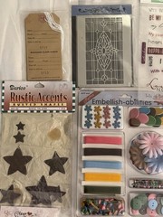 Scrapbooking Craft Lot Of Embellishments NEW Stickers, Brads, Misc Mixed Lot