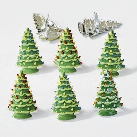 Trees with Christmas Lights, Scrapbook Brads, 12/pack – Eyelet Outlet #130