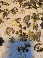 CRAFTERS MUST SEE!! Massive Metal Embellishment Lot For Mixed Media/scrapbooking