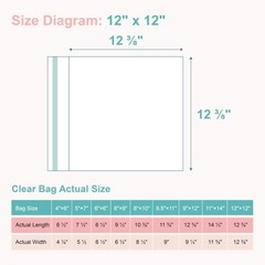 AcidFree Picture Sleeves, 100Pack Crystal Clear Storage Bags for 12×12 Art Pr…