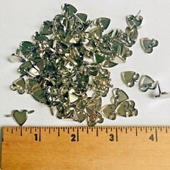 HyGlo Deco Fasteners – Brads – 3/8″ Silver Hearts – 100 – NEW