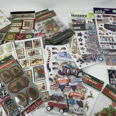 Huge Mixed Sticker & Scrapbooking Lot Holiday USA Christian Craft Set
