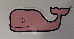 Authentic Vineyard Vines Christmas Whale Sticker & Pink Whale 4 1/2″ X 1 7/8″
