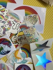 Rainbow Pride Stationery Sticker Kit Vinyl Scrapbook Collage Unicorns Stars