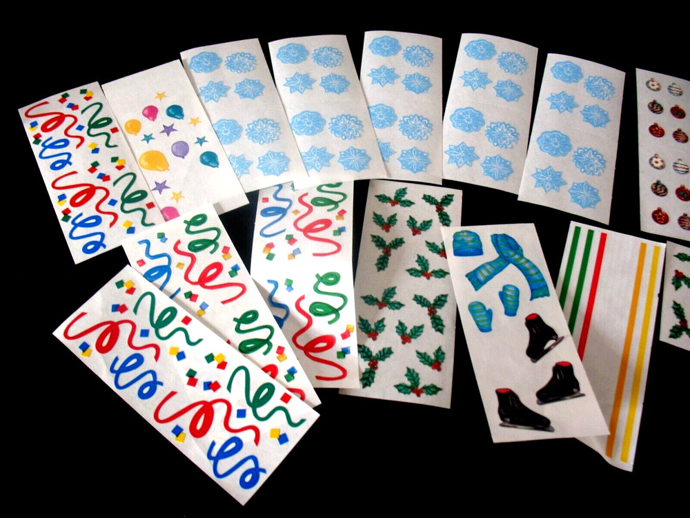 Lot Christmas stickers Wreaths, Snowflakes Confetti 20 strips Creative Memories