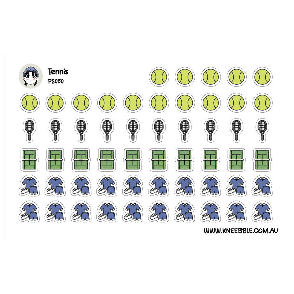 Tennis Planner Stickers – Decorative Sports Planner Decals for Organized Schedul