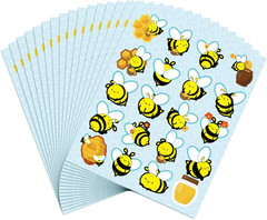 500 Pcs Waterproof Bee Stickers 25 Sheets 20 Styles Cartoon Self-Adhesive Honey