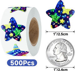 Star Stickers – 500Pcs 1Inch Rainbow Colorful Star Shape Stickers for Reward Cla