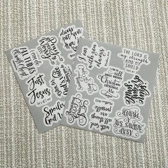 16 Inspirational Christian Faith Stickers, 2” Bible Verse Quote Decals