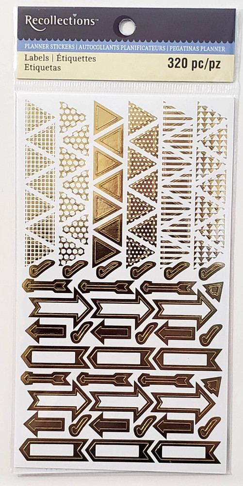 RECOLLECTIONS Planner Accessories GOLD FOIL STICKERS – 320 pcs