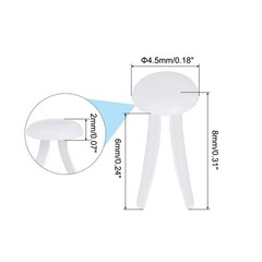 200 PCS Paper Brass Fasteners Split Pins Pastel Mini, White, 4.5 x 8 mm