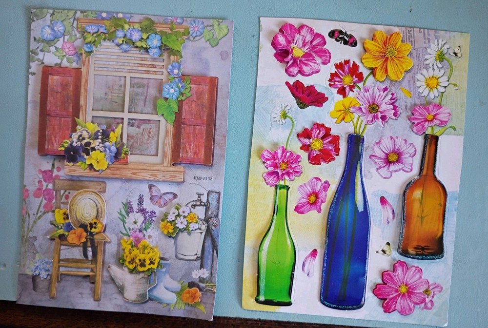 Crafter’s Square – Floral Pop-Up Sticker Sheets – Lot Of 2