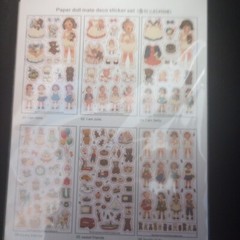 NEW! AFROCAT PAPER DOLL MATE DECO STICKER SET 6 PCS. BOY GIRL DOLL STICKERS
