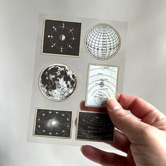 Vintage Style Celestial Moon Lunar Stickers Scrapbooking Journaling Cards