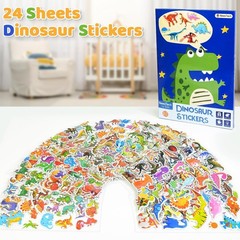 24 Sheets Dinosaur Stickers 450+ for Kids Boys Girls Toddlers, Teacher Reward…