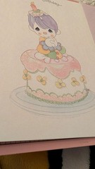 Vintage Hallmark Precious Moments Greeting Card Happy Birthday Clown Glitter