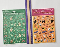 Vtg Face Stickers LOT Halloween St. Patrick’s Day NIP American Greetings