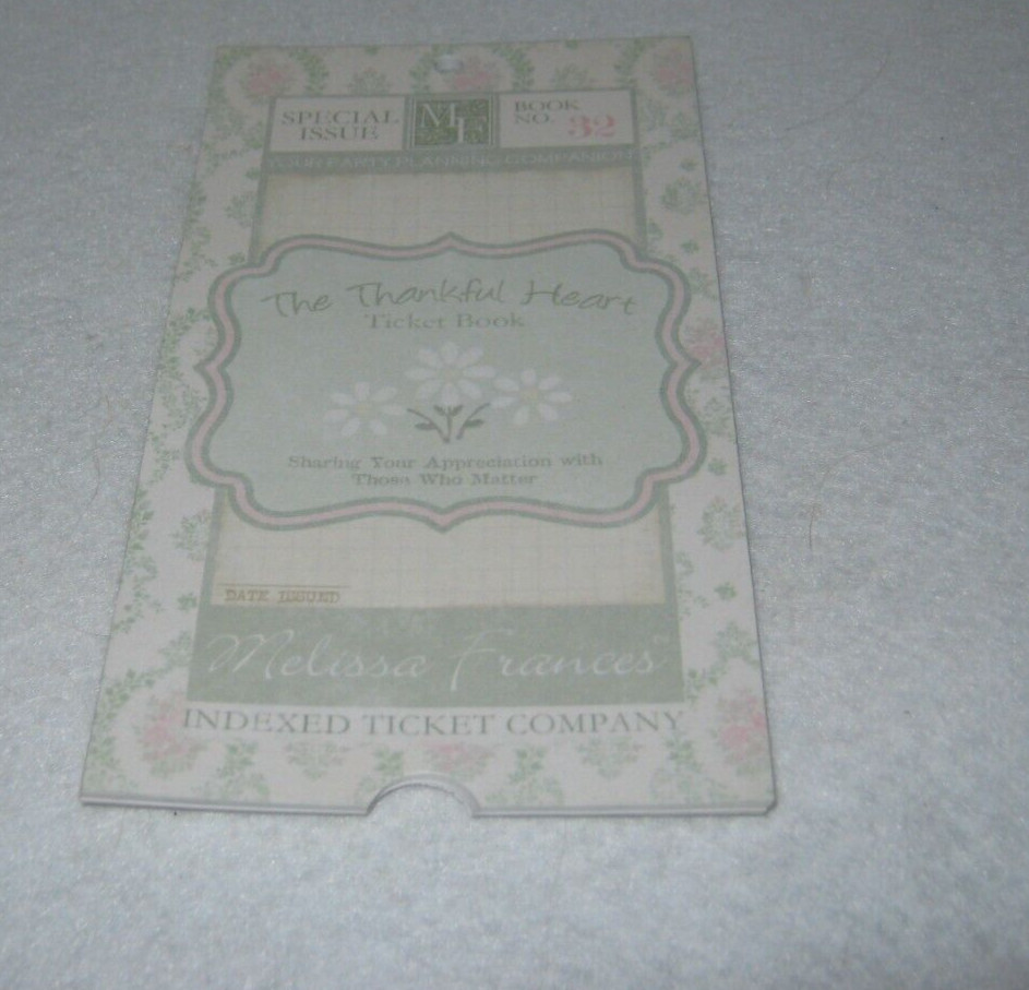 Scrapbook Embellishments – Melissa Frances – Ticket Book – The Thankful Heart –