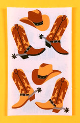 Vintage 90’s Cowboy Boots & Hats Mrs. Grossman’s Sticker Mod