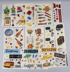 Vintage 1990s Creative Memories Stickers – 18 Sheets – Travel States Countries