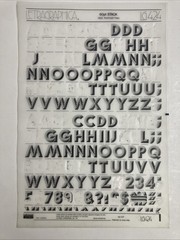 Letraset Upper Case & Num STACK 60pt – 9 Sheets! – LG424