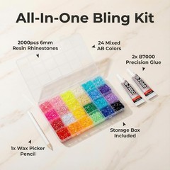 Vibrant 2000PCS 6MM Jelly AB Rhinestones with Glue – Transform Your Crafts