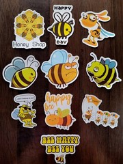 STICKERS x 10 BEE Honey Bee Positive Apiculture Beehive Cartoon Sticker BEH1