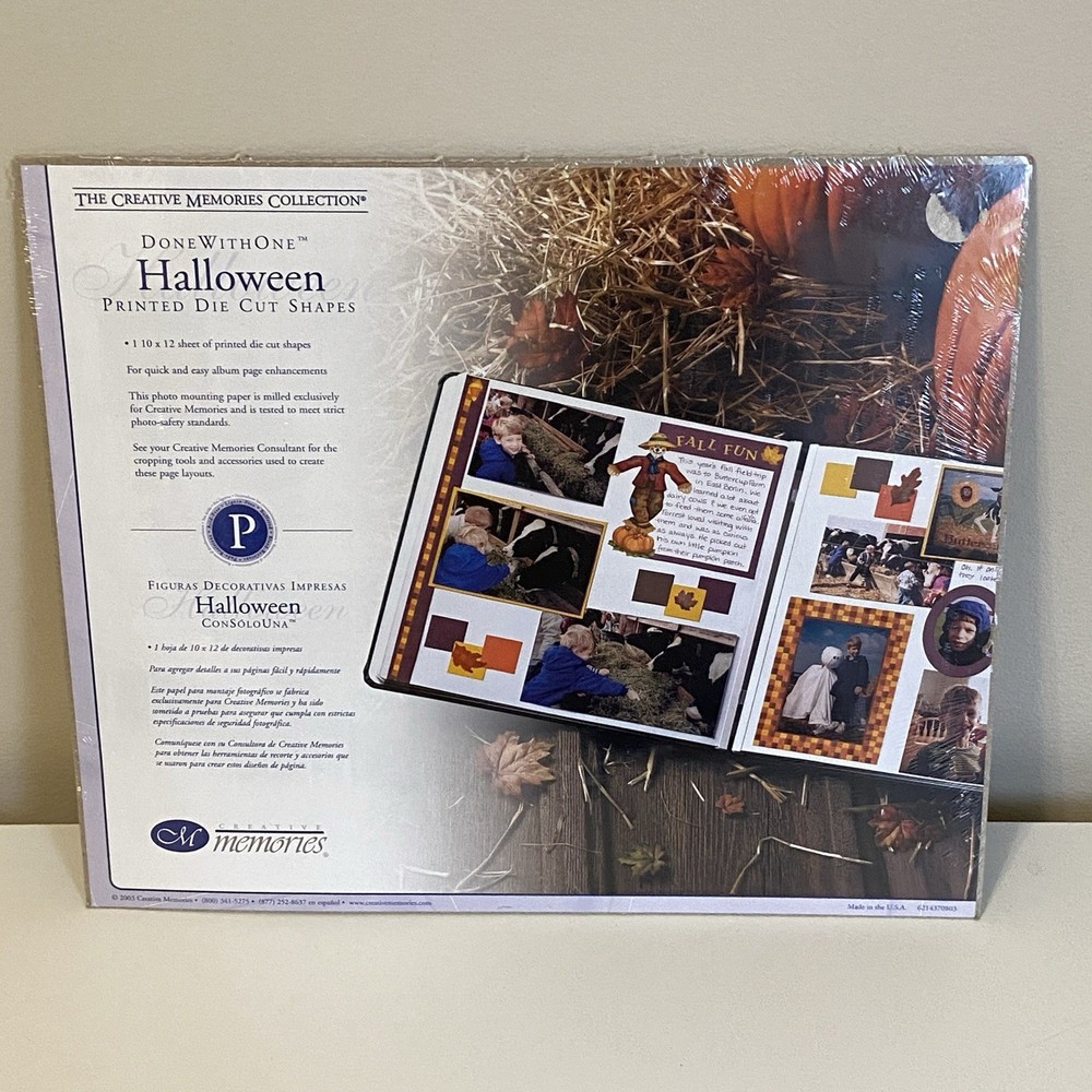 Creative Memories Halloween Printed Die Cut Shapes 10×12 Sheet Done With One