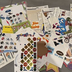 Sports, Tools, Scrapbooking paper, stickers, embellishments
